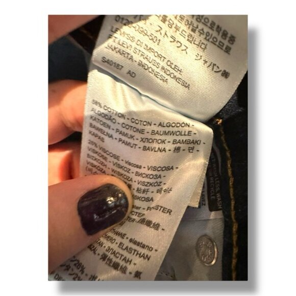 🆕 NWT Women’s 24w Levi’s Mid Length High Rise Classic Shorts Dark Wash - Picture 7 of 11